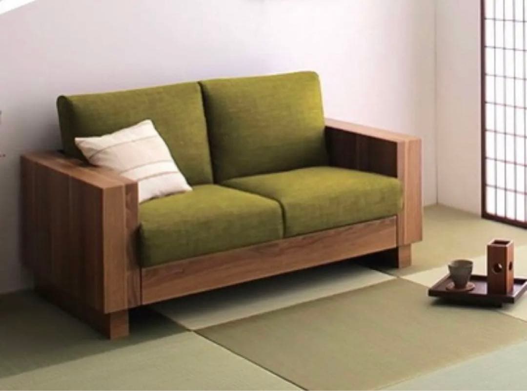 2人掛けソファー　オットマン　和風　モダン　チェア　椅子　家具　ラブソファー