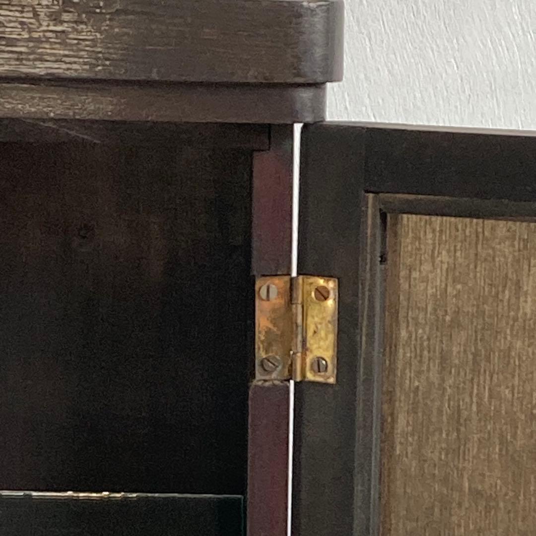 古い3段 飾り棚 ミラーキャビネット ドレッサー ウォールミラー