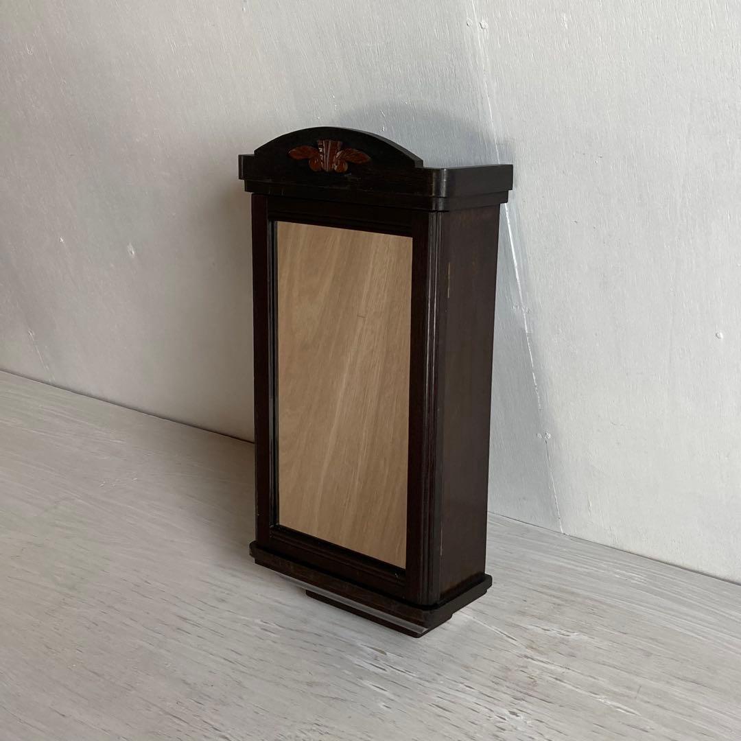 古い3段 飾り棚 ミラーキャビネット ドレッサー ウォールミラー