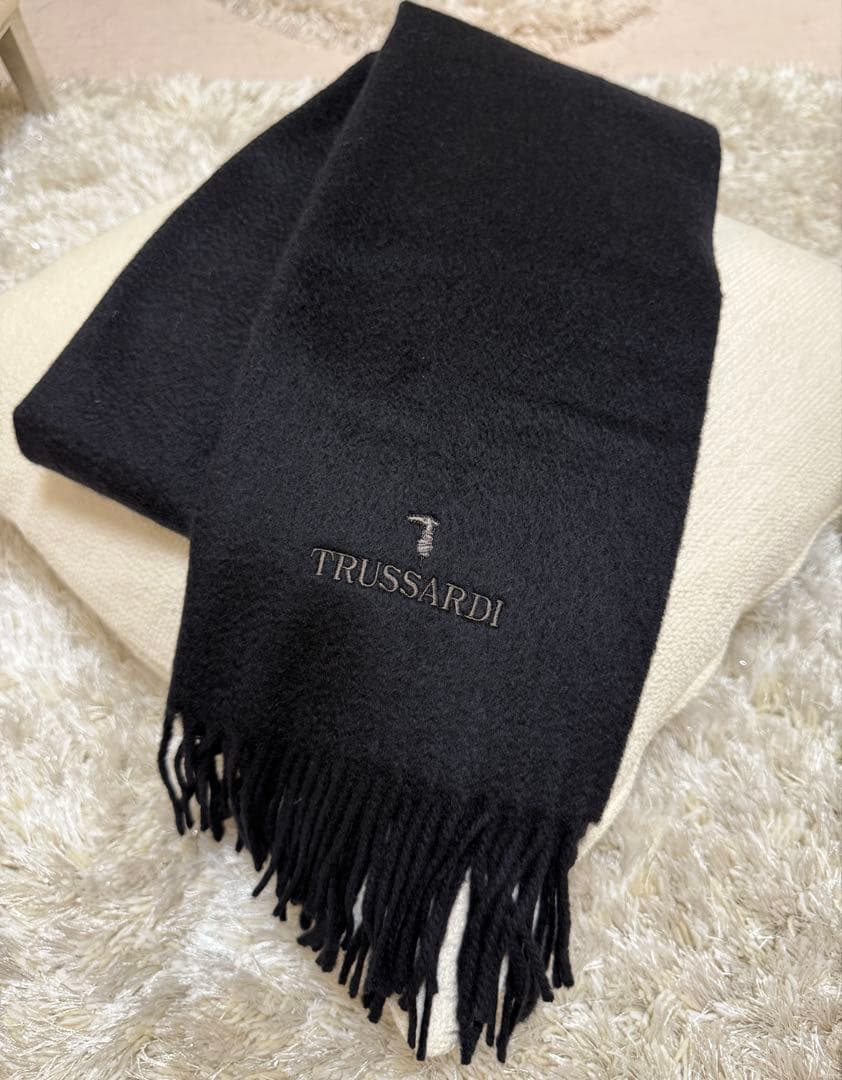 【新品未使用】TRUSSARDI 高級カシミヤ100％マフラー 箱付