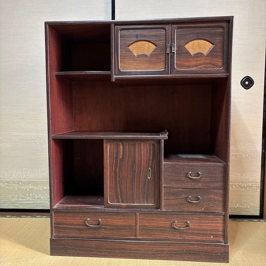 茶箪笥　木製レトロ茶道具棚