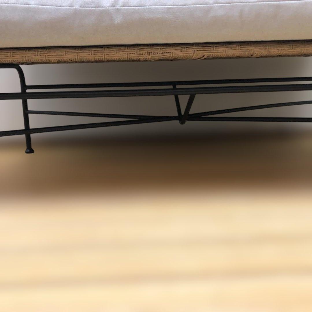 送料無料 ラタンソファ 2人掛け クッション 籐編み アイアン脚 251215