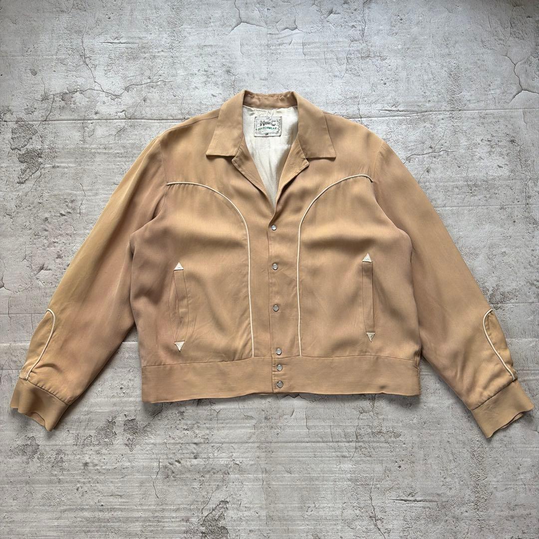 50s HBARC レーヨンギャバジャンジャケット size L〜