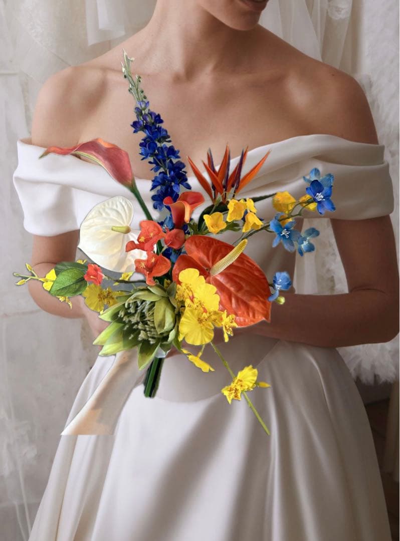 ウェディングブーケ　造花ブーケ　結婚式　ブーケ　アーティフィシャルフラワー