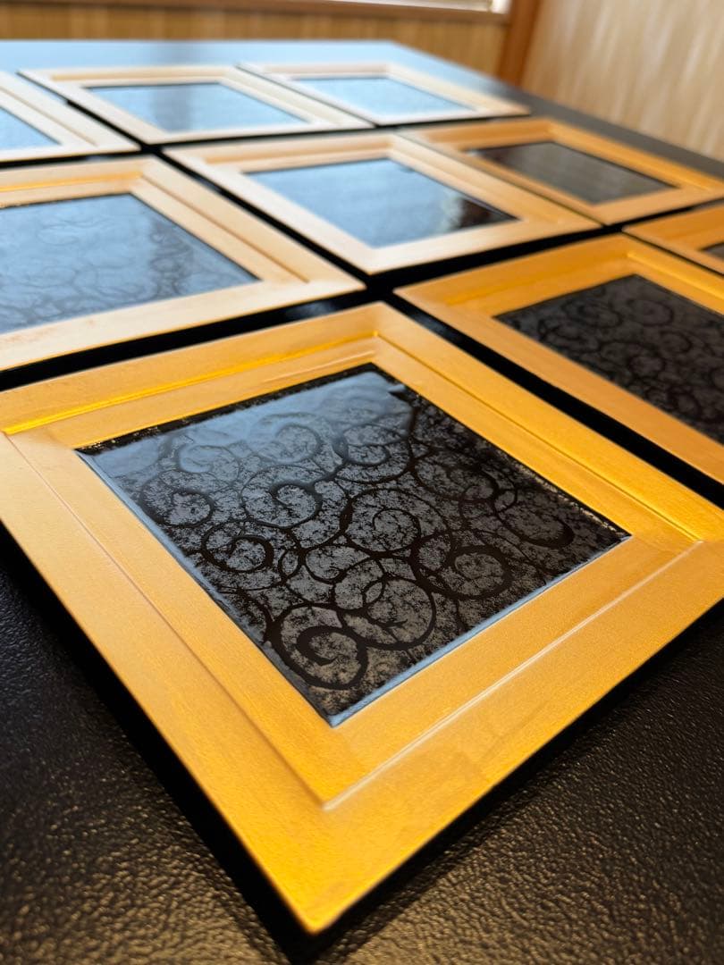 金塗り　唐草模様　焼き物皿　刺身皿　美濃焼　10枚セット