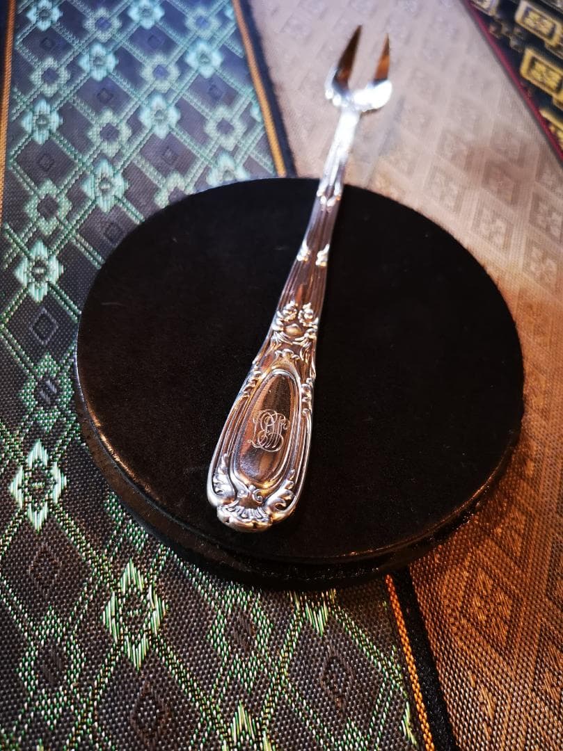 TIFFANY1889銀器フォーク×厚革コースター｜一点物