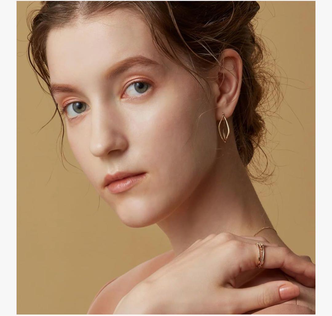 agete K10ゴールド ドロップ型ピアス