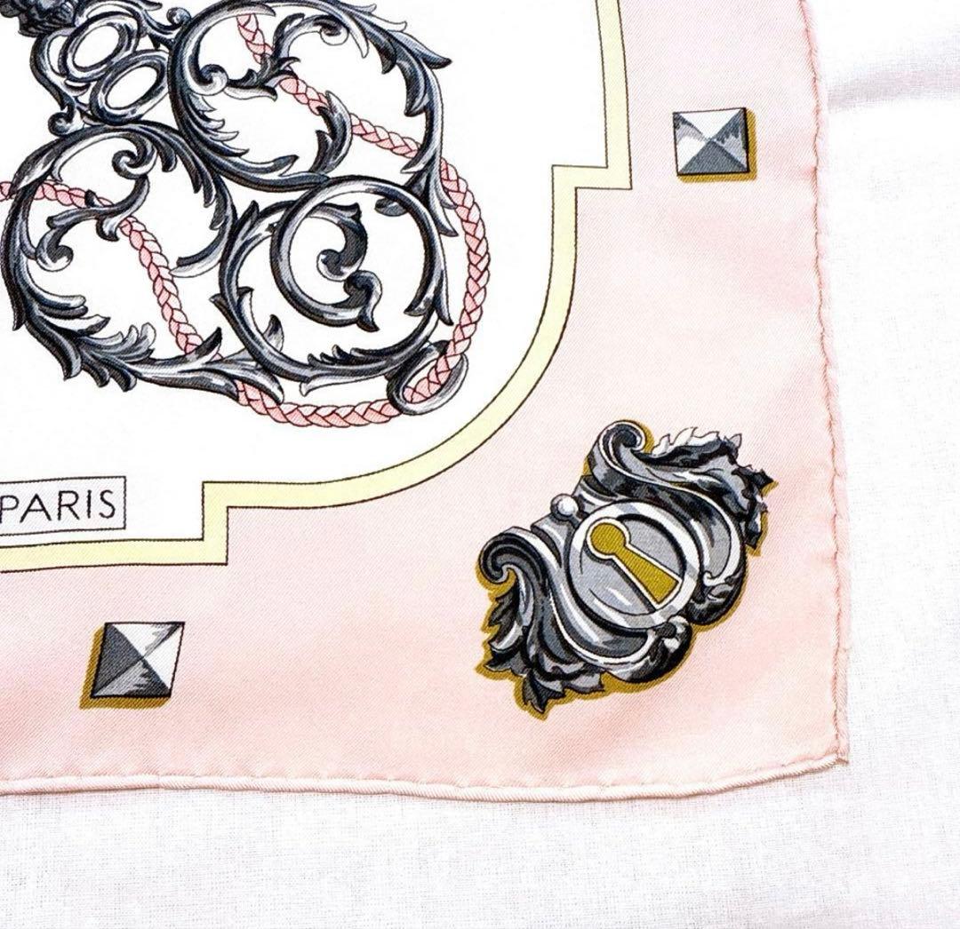 HERMES エルメス LES CLES【鍵柄】カレ90 スカーフ ストール
