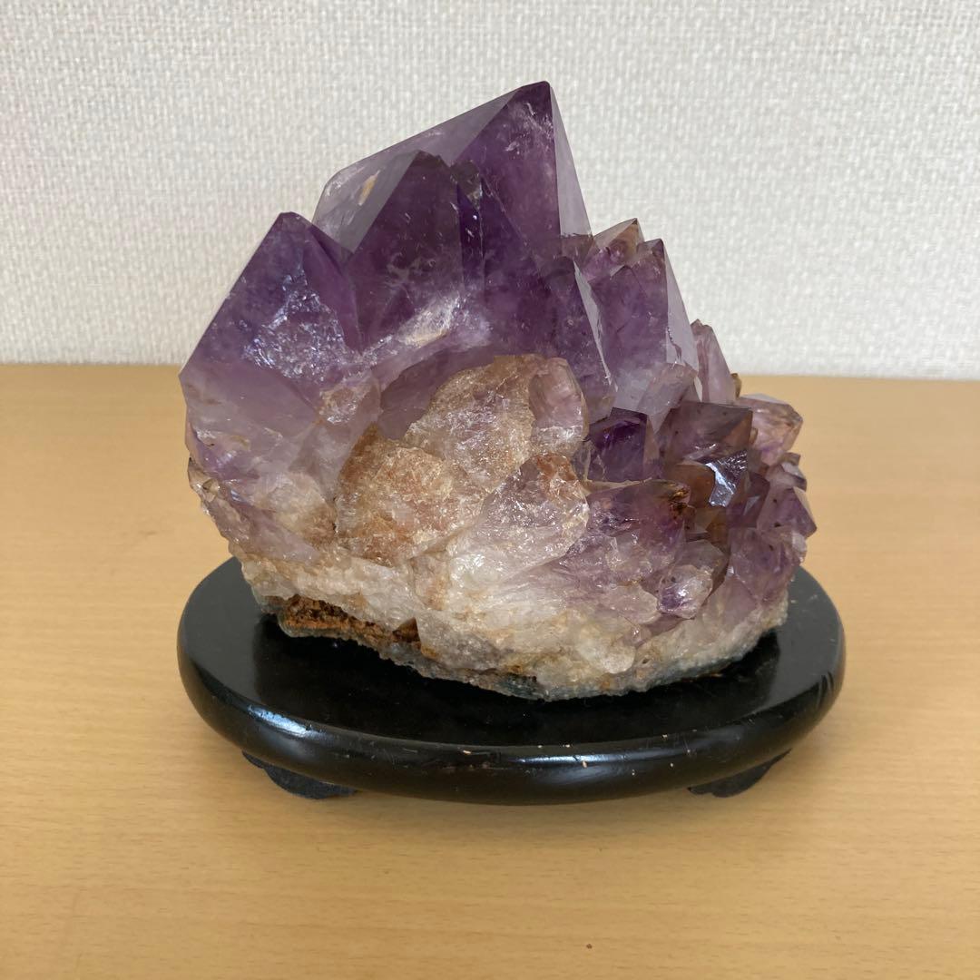 アメジェスト　クラスター　天然石　置物　オブジェ　台座付　重量約2キロg