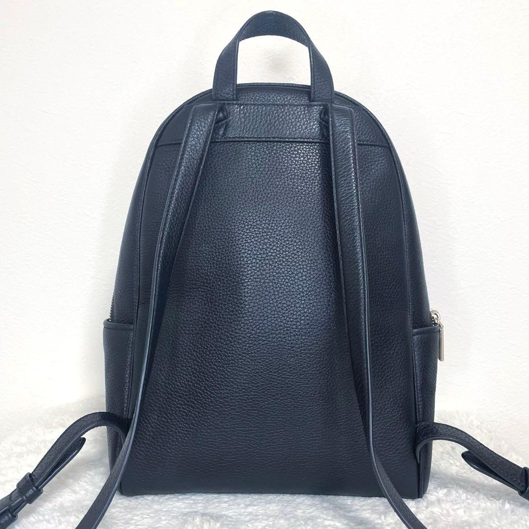 kate spade ケイトスペード レザー リュック ブラック ロゴ金具