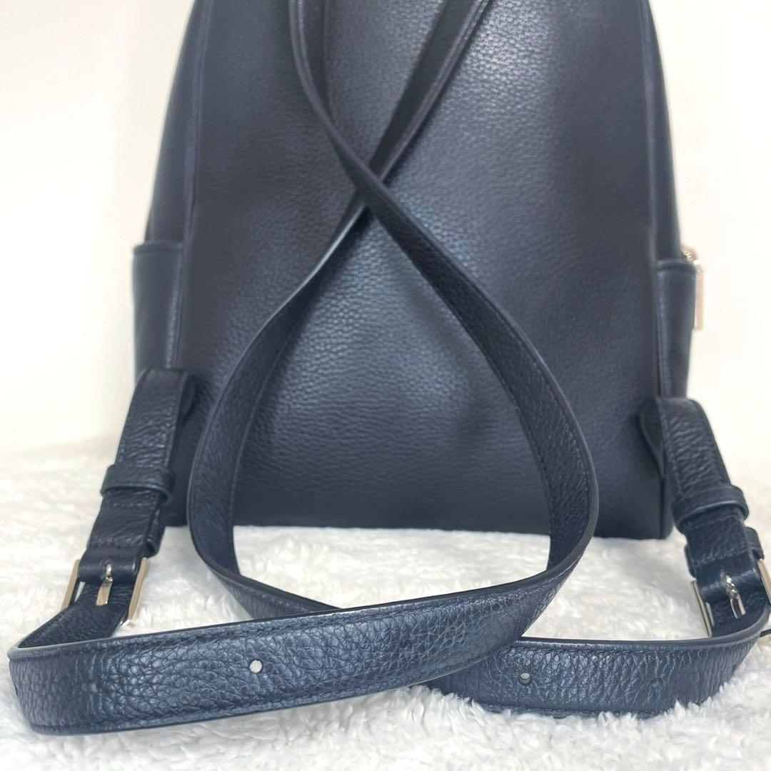 kate spade ケイトスペード レザー リュック ブラック ロゴ金具
