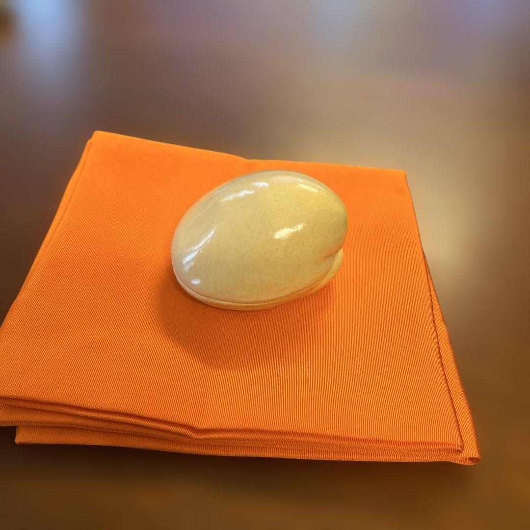 香合　萩焼　十二代　田原陶兵衛造　蛤香合　共箱