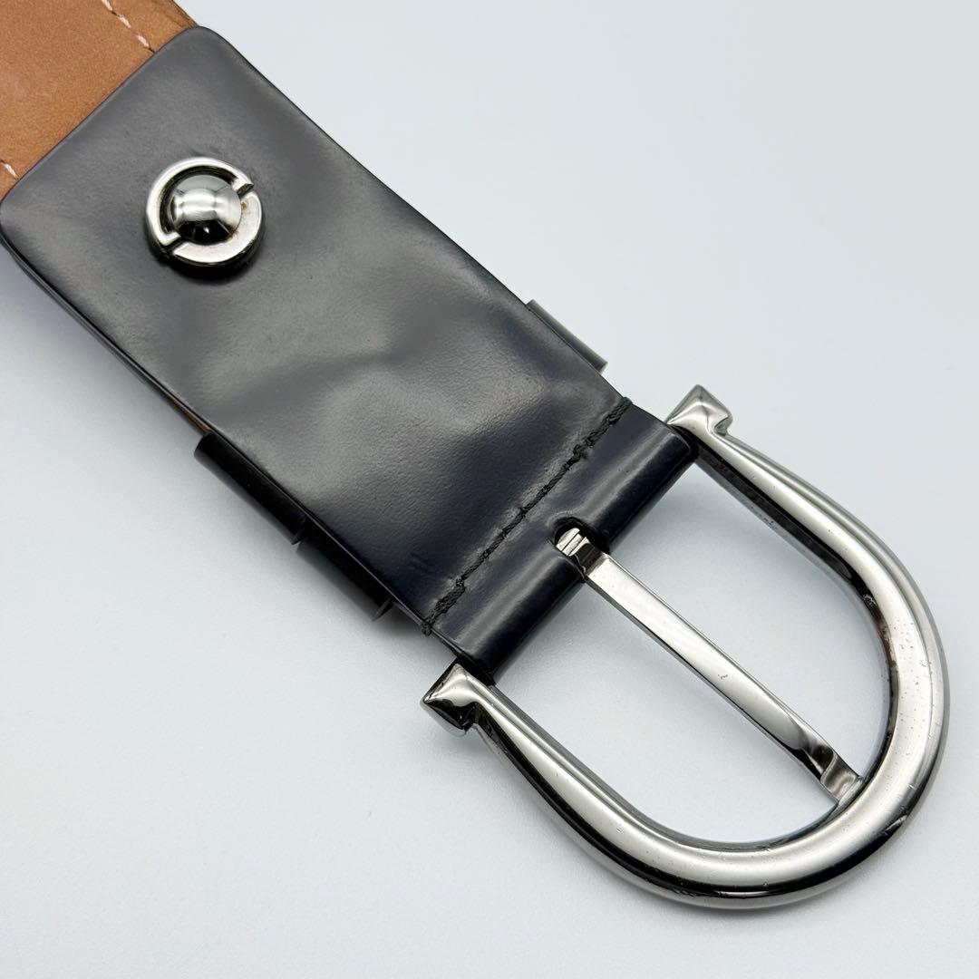 ✨良品✨フェラガモ ベルト ガンチーニ 紳士 本革 シルバー金具 ビジネス