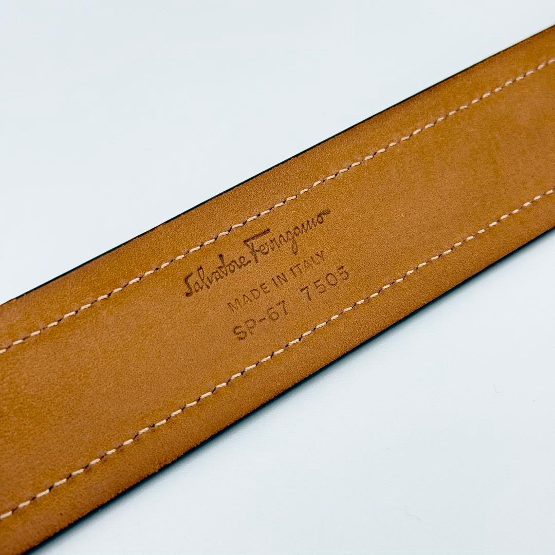 ✨良品✨フェラガモ ベルト ガンチーニ 紳士 本革 シルバー金具 ビジネス