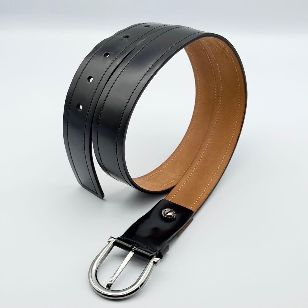 ✨良品✨フェラガモ ベルト ガンチーニ 紳士 本革 シルバー金具 ビジネス