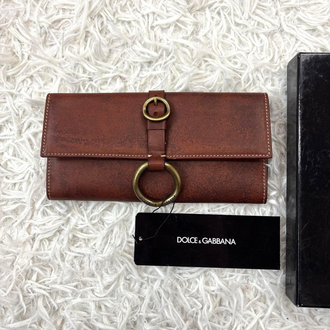 ドルチェ&ガッバーナ 長財布 豹柄 レザー ヴィンテージ加工 新品タグ付