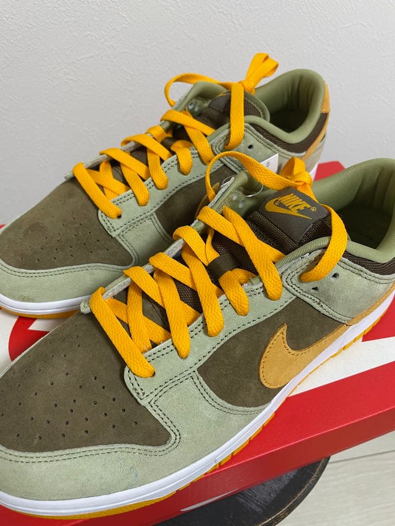靴 Nike Dunk Low SE 9.5 Dusty Olive/ProGold