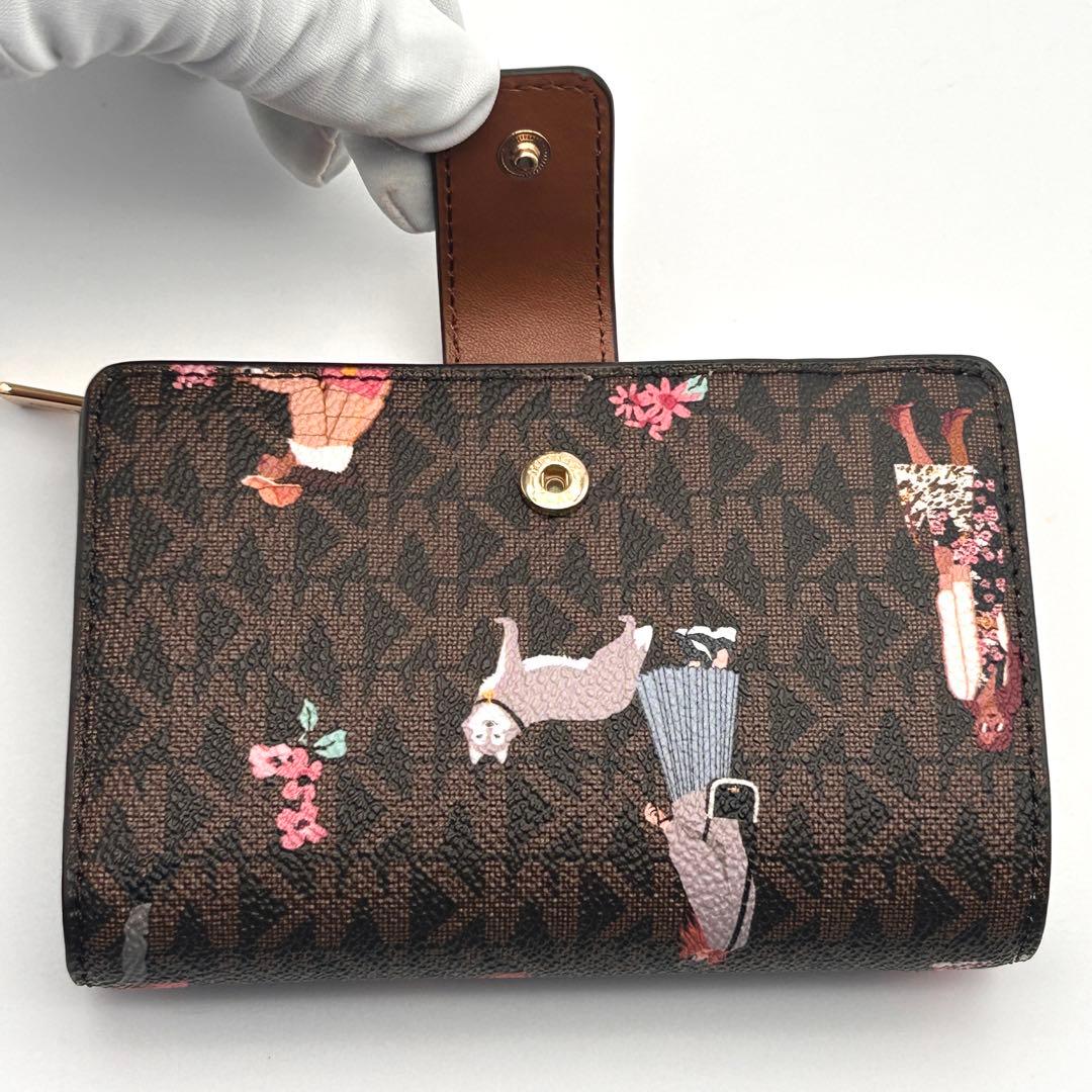MICHAEL KORS マイケルコース 二つ折り財布 イラスト 美品 希少性大