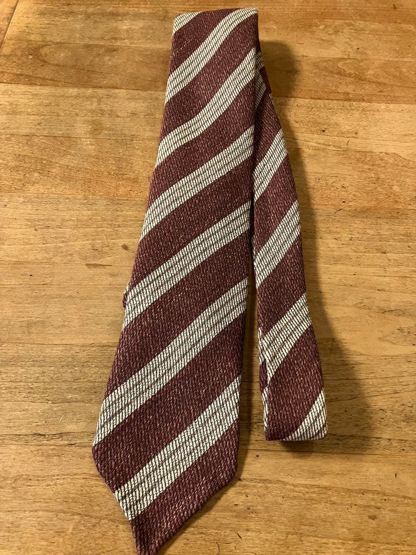 未使用　tie your tie レジメンタルネクタイ　シルク100%