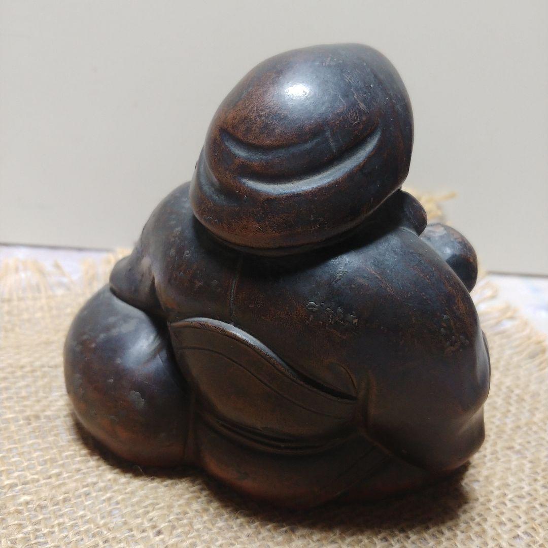 大黒天　備前焼　置物　約12cm　古美術　骨董品