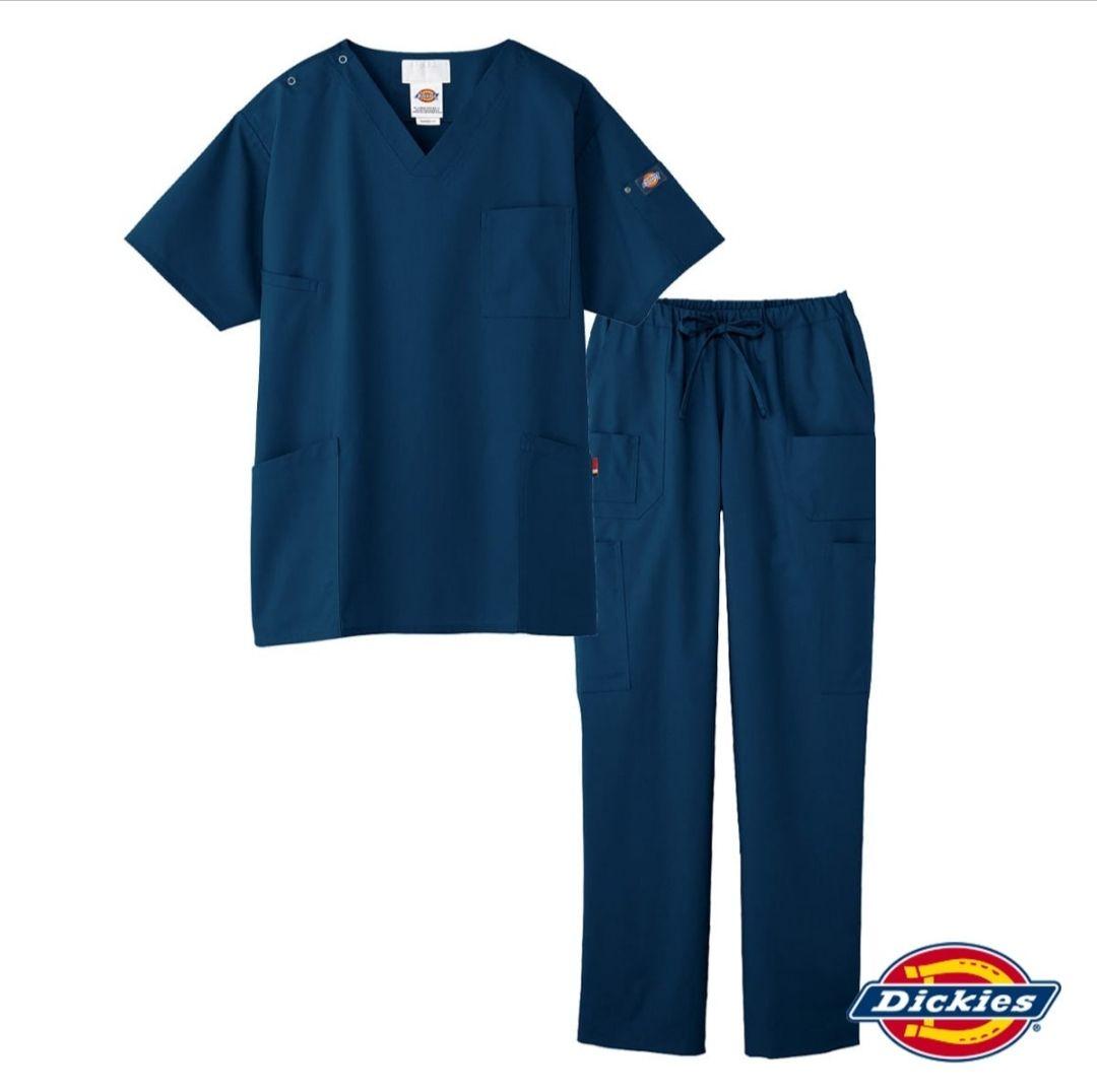 dickies スクラブ　s ナイト上下　ネイビーセット