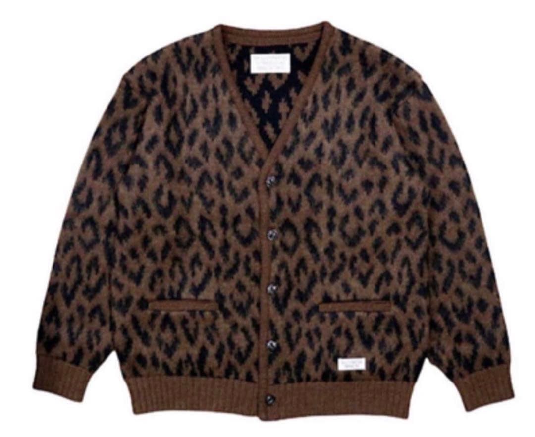 ワコマリア ヘビーモヘア　カーディガン　レオパード　ダウン　1店舗限定カラー