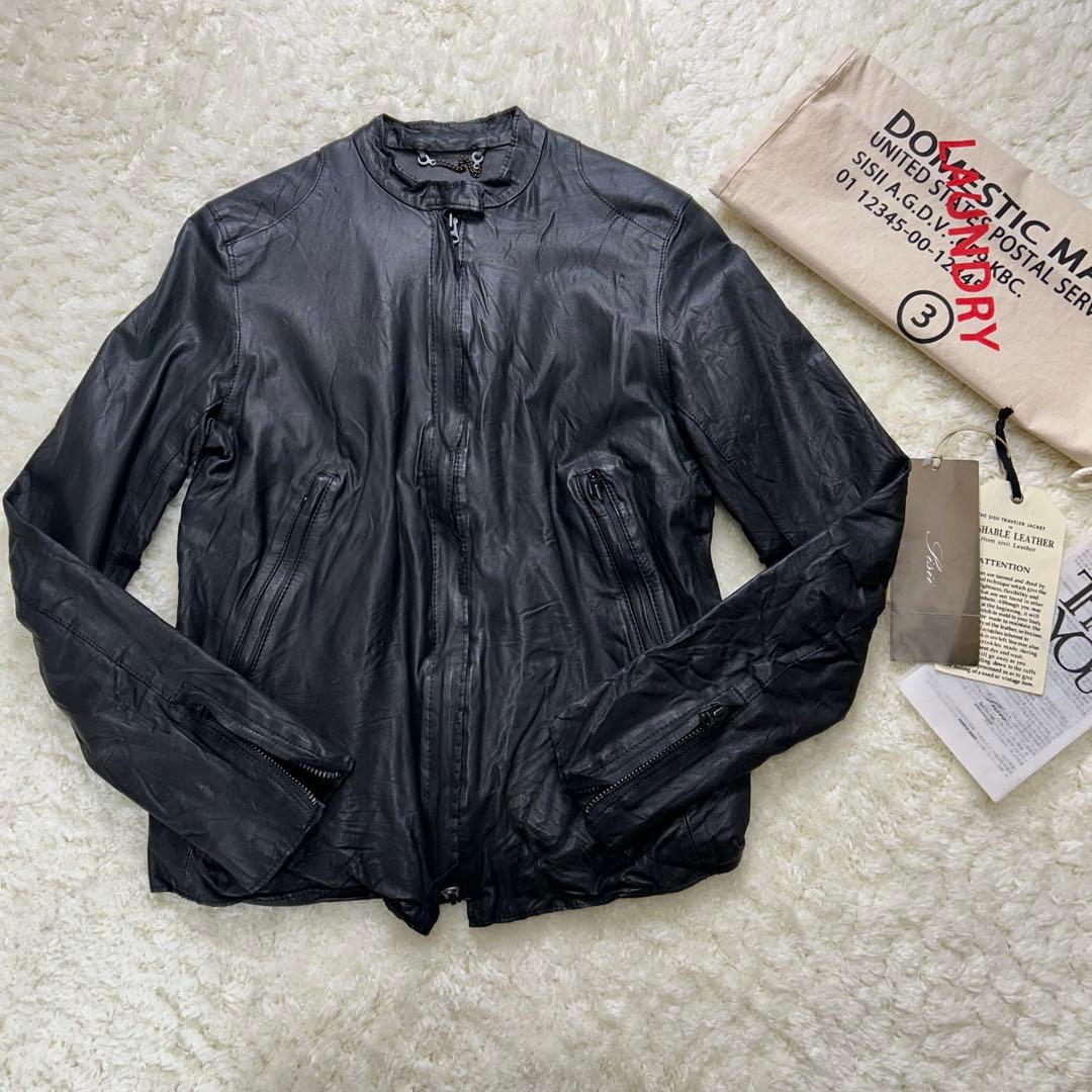 未使用品✨sisii ウォッシャブル レザー　ライダース ジャケット　黒