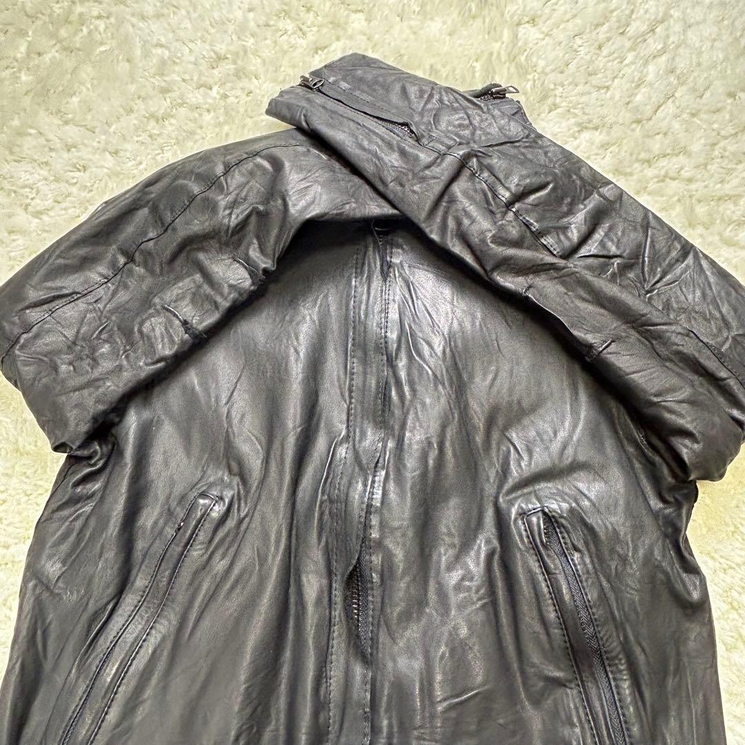 未使用品✨sisii ウォッシャブル レザー　ライダース ジャケット　黒