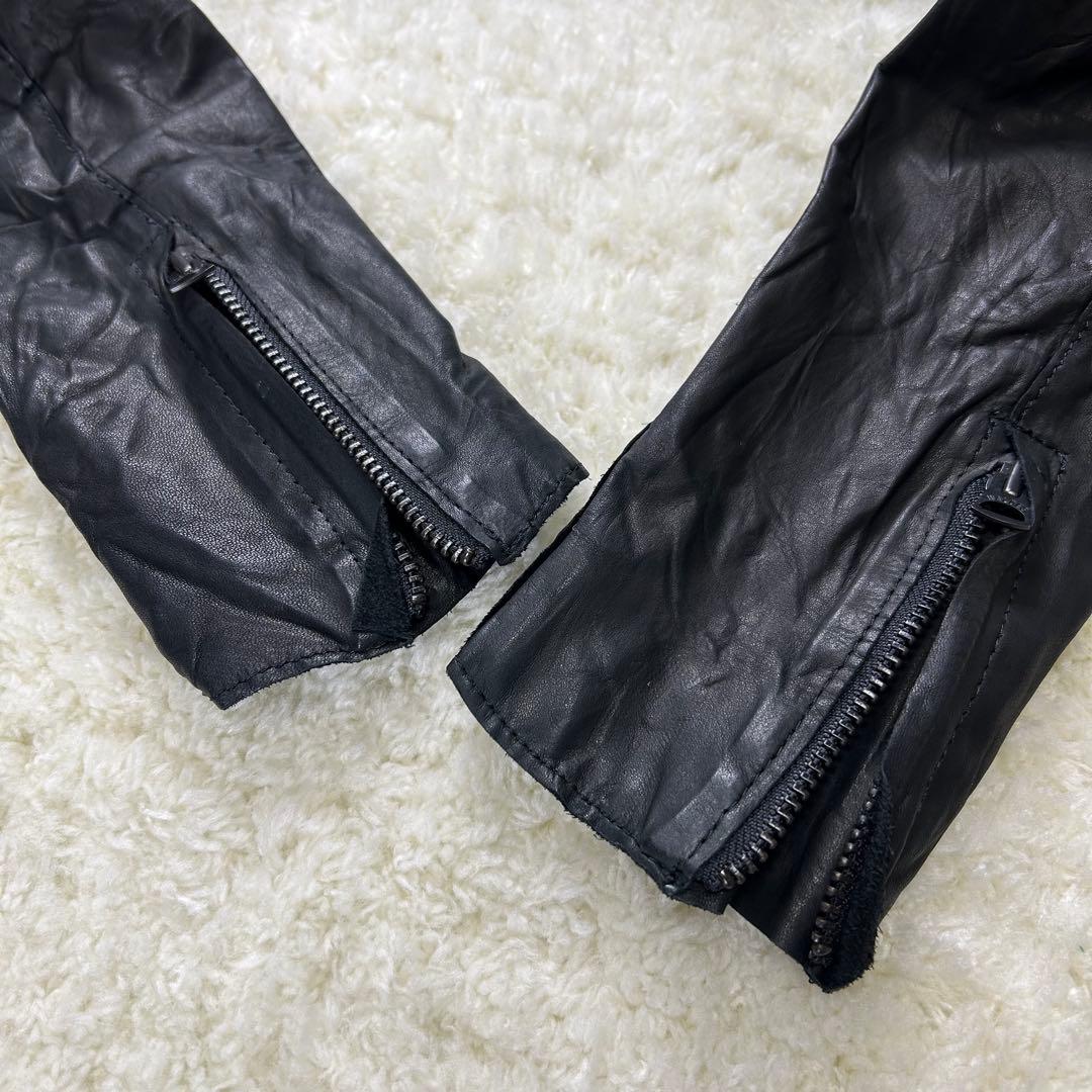 未使用品✨sisii ウォッシャブル レザー　ライダース ジャケット　黒