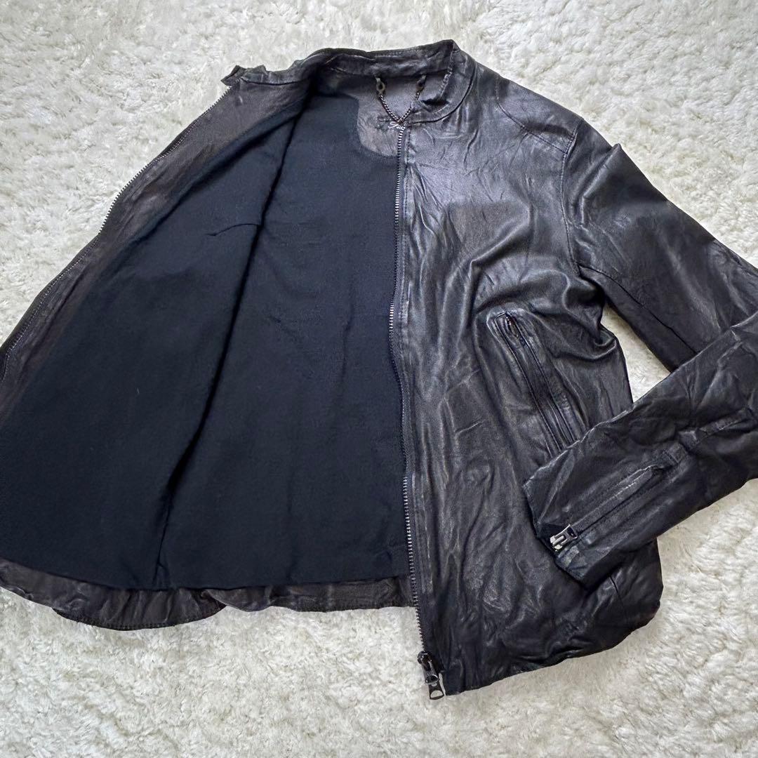 未使用品✨sisii ウォッシャブル レザー　ライダース ジャケット　黒