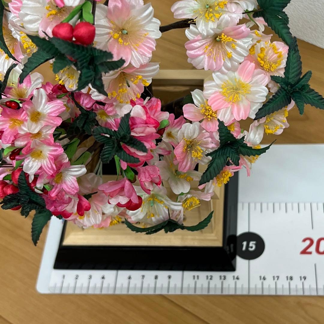 雛人形　桃の節句　桜橘　自然木　　花　大