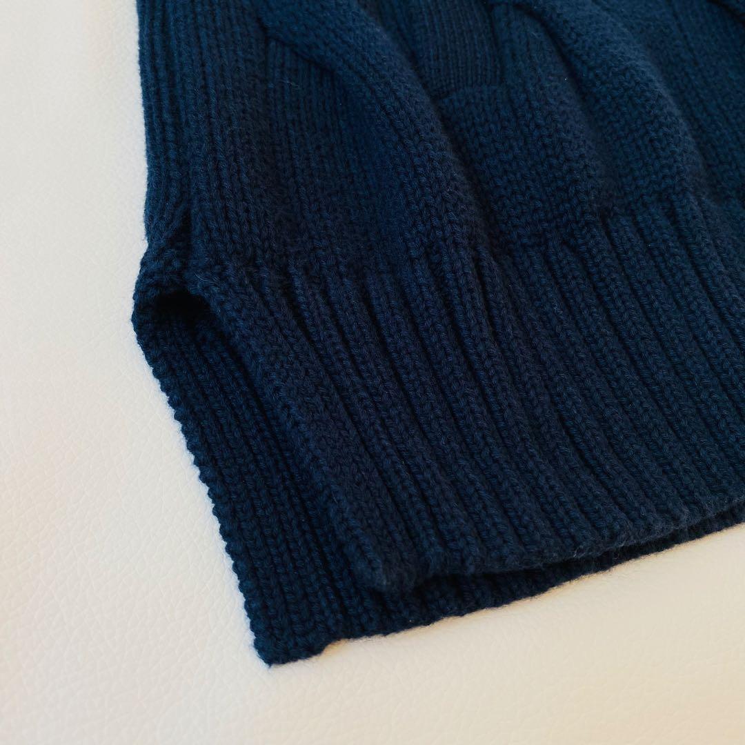 【美品】ポロラルフローレン　ドライバーズニット　ポニー　ロゴ刺繍　フルジップ