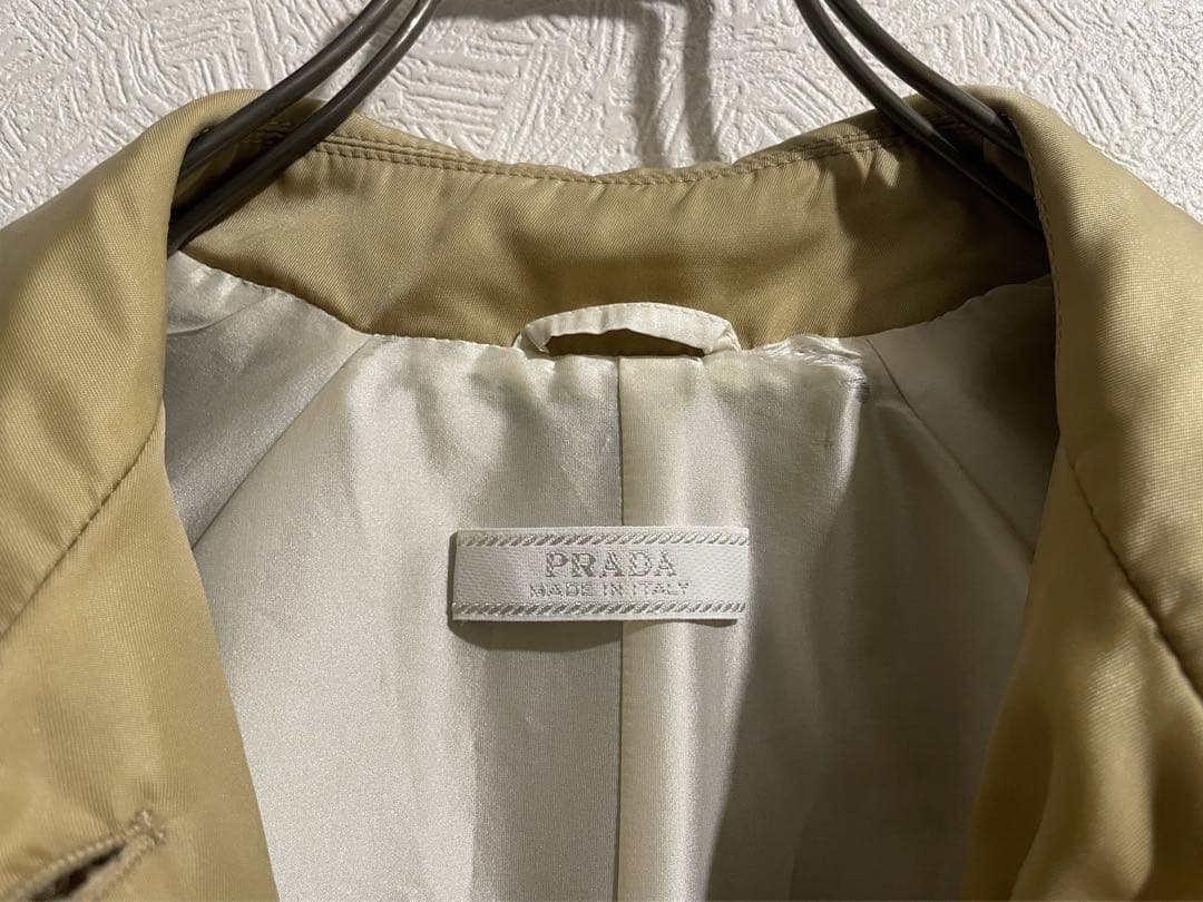 イタリア製 PRADA ナイロン ステンカラー コート / プラダ トレンチ