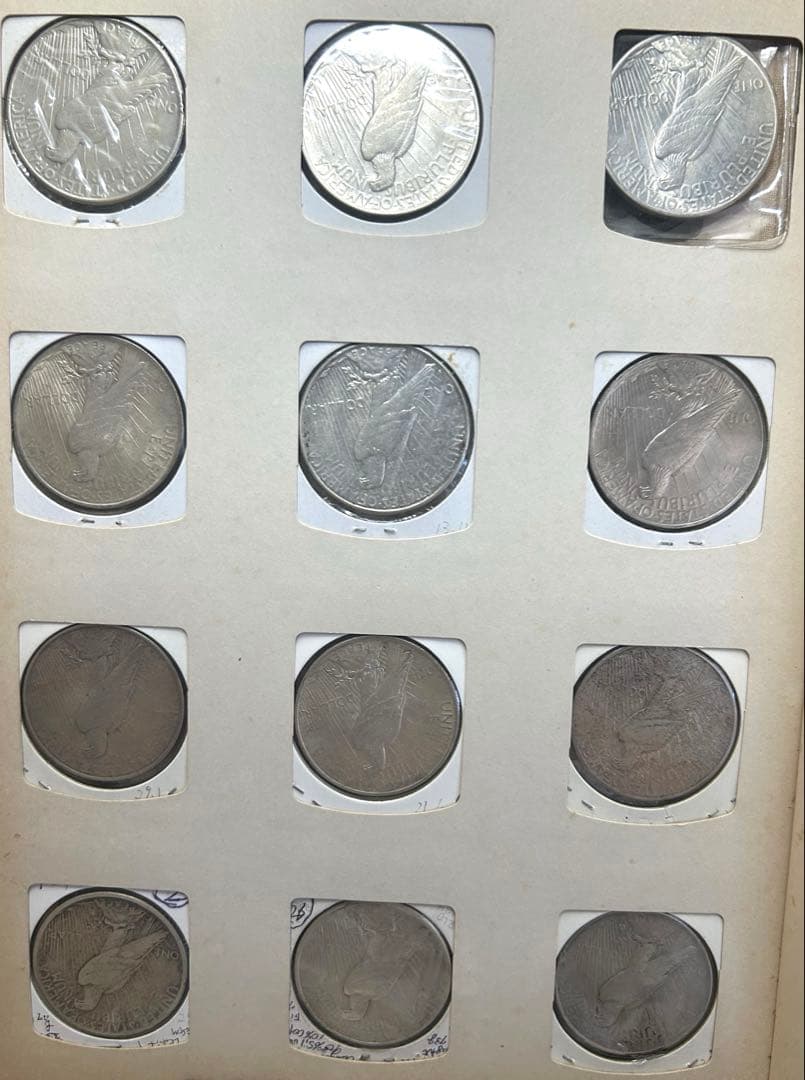 アメリカ 銀貨アルバム 47枚 おまけ付き モルガンダラー銀貨 ピースダラー銀貨