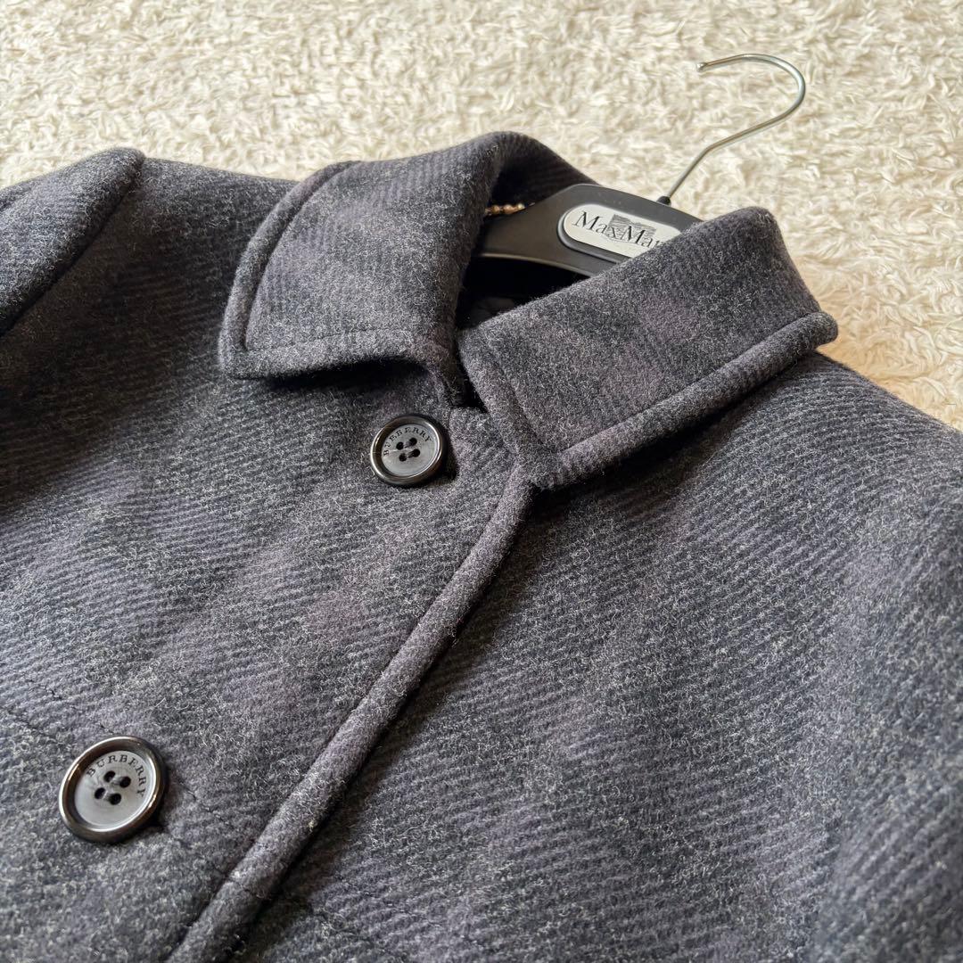 美品✨バーバリーロンドン　ポンチョ風ショートコート　ノバチェック ダークグレー