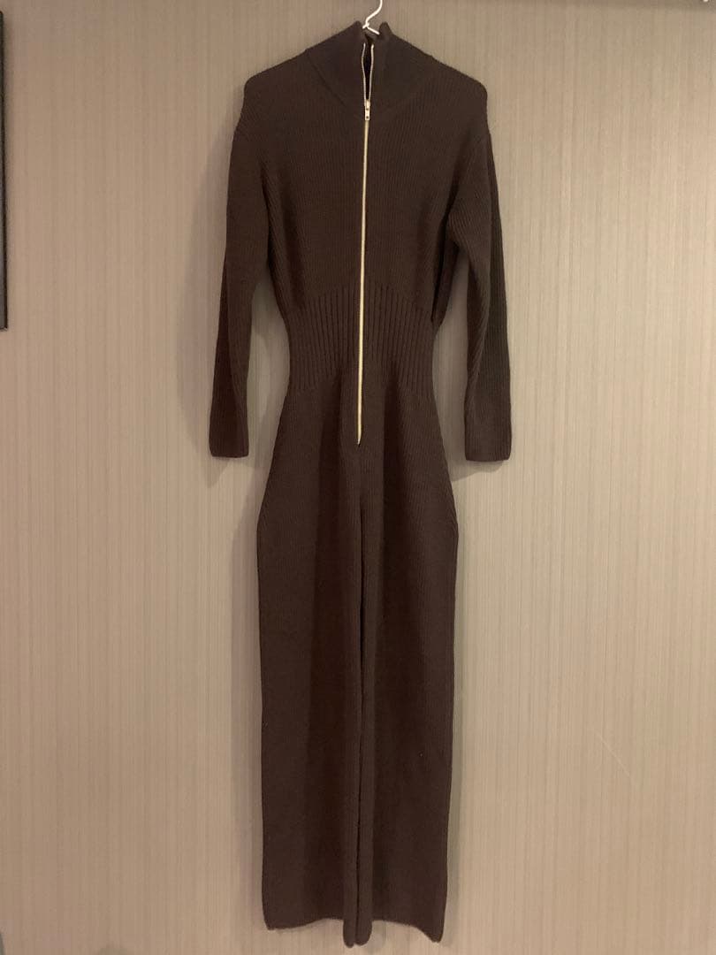 最終値下げ！　WRYHT ニットジャンプスーツ　ブラウン