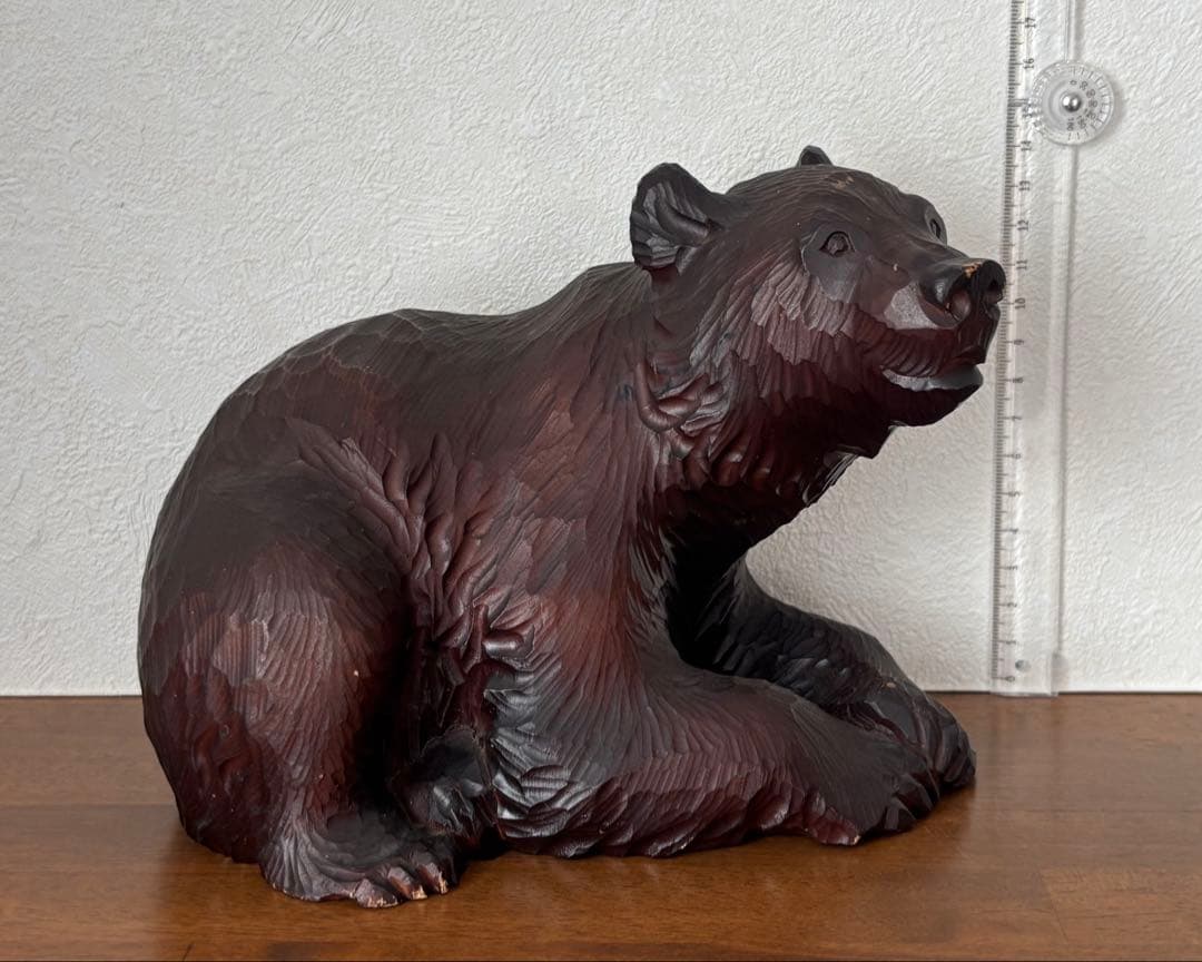 SALE✩.*˚ 堀井民芸 親子×夫婦風 木彫り熊 縁起置物 2体セット