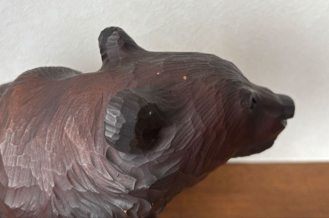 SALE✩.*˚ 堀井民芸 親子×夫婦風 木彫り熊 縁起置物 2体セット