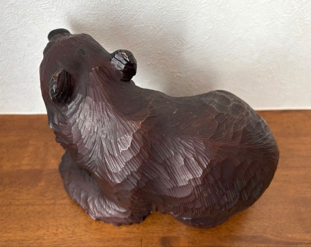 SALE✩.*˚ 堀井民芸 親子×夫婦風 木彫り熊 縁起置物 2体セット