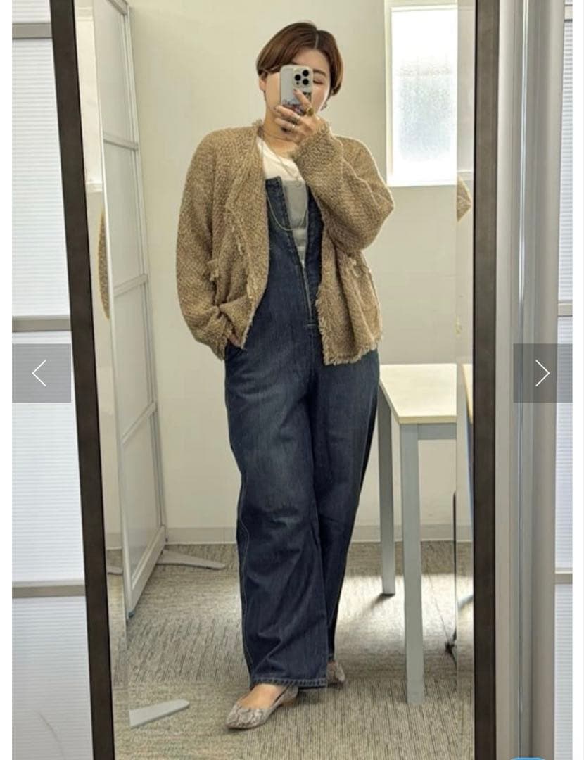 リヴドロワ　デニムサロペット ウエストベルト付き　36サイズ