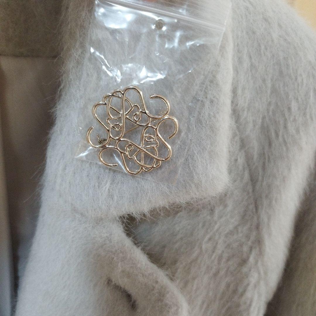 SNIDEL•ブローチ付シャギーコート