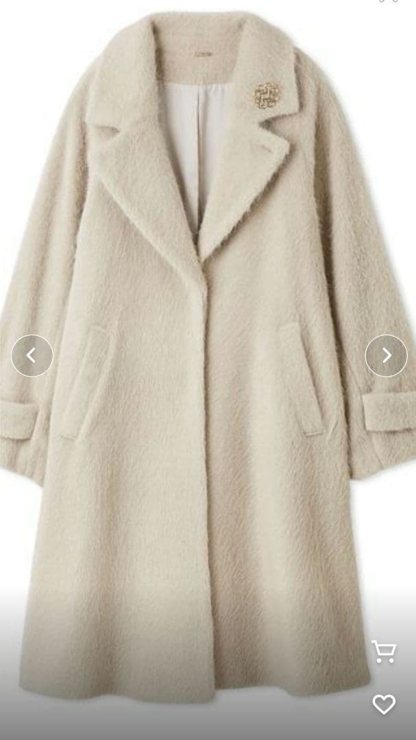 SNIDEL•ブローチ付シャギーコート