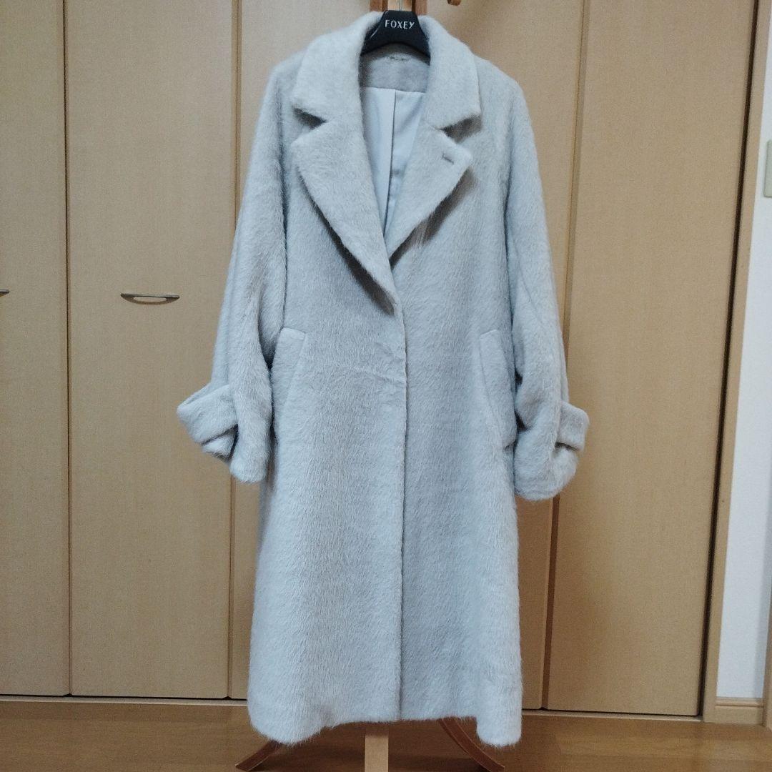 SNIDEL•ブローチ付シャギーコート