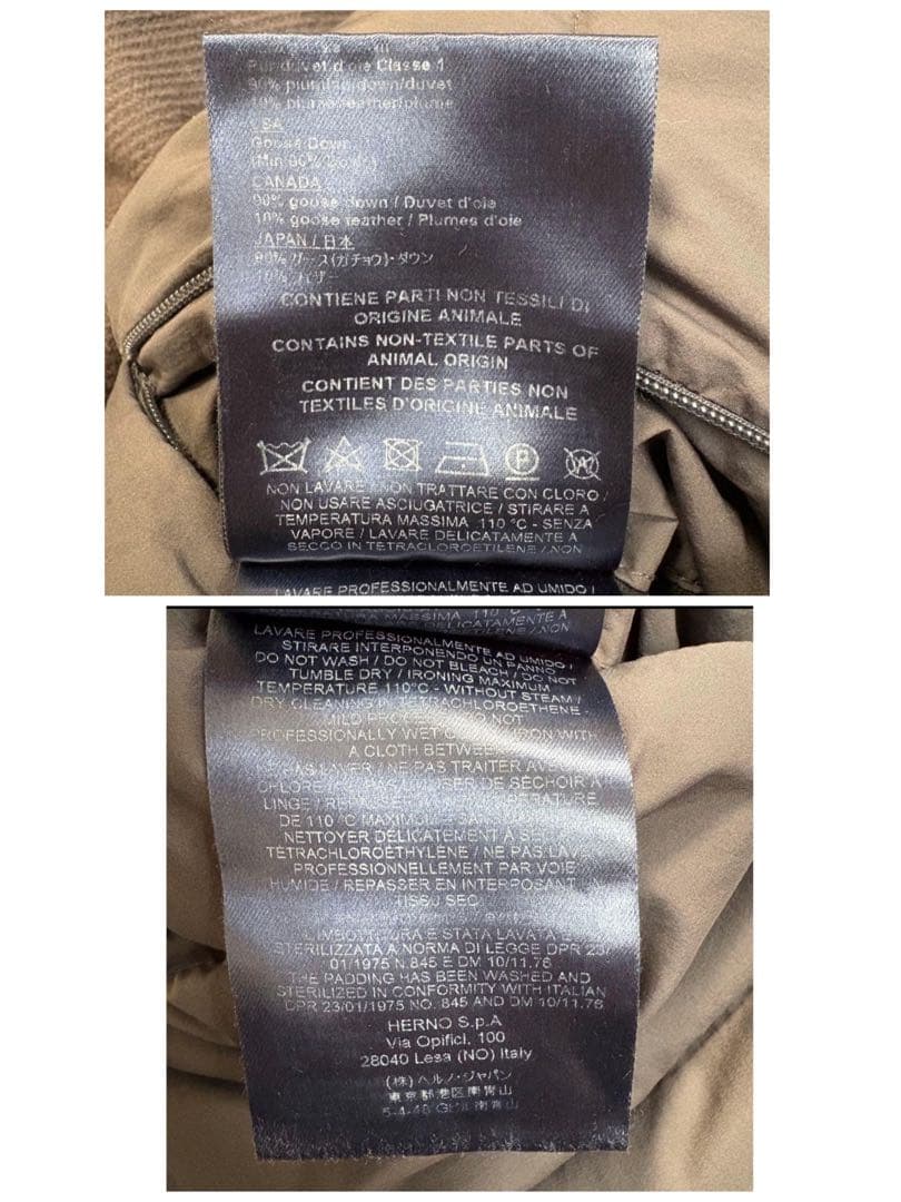 【SALE】サイズ44✨HERNO 異素材ドッキング　ダウンコート　フード