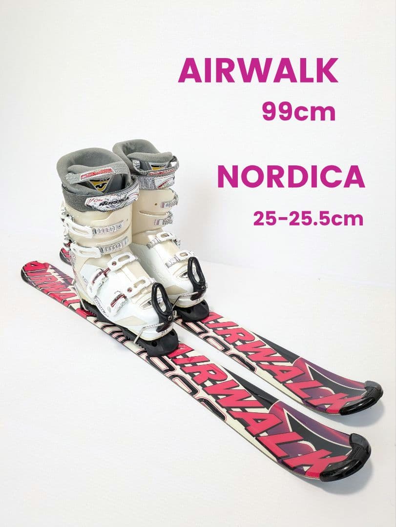 AIRWALK　ショートスキー　✕　ブーツ NORDICA 25-25.5cm