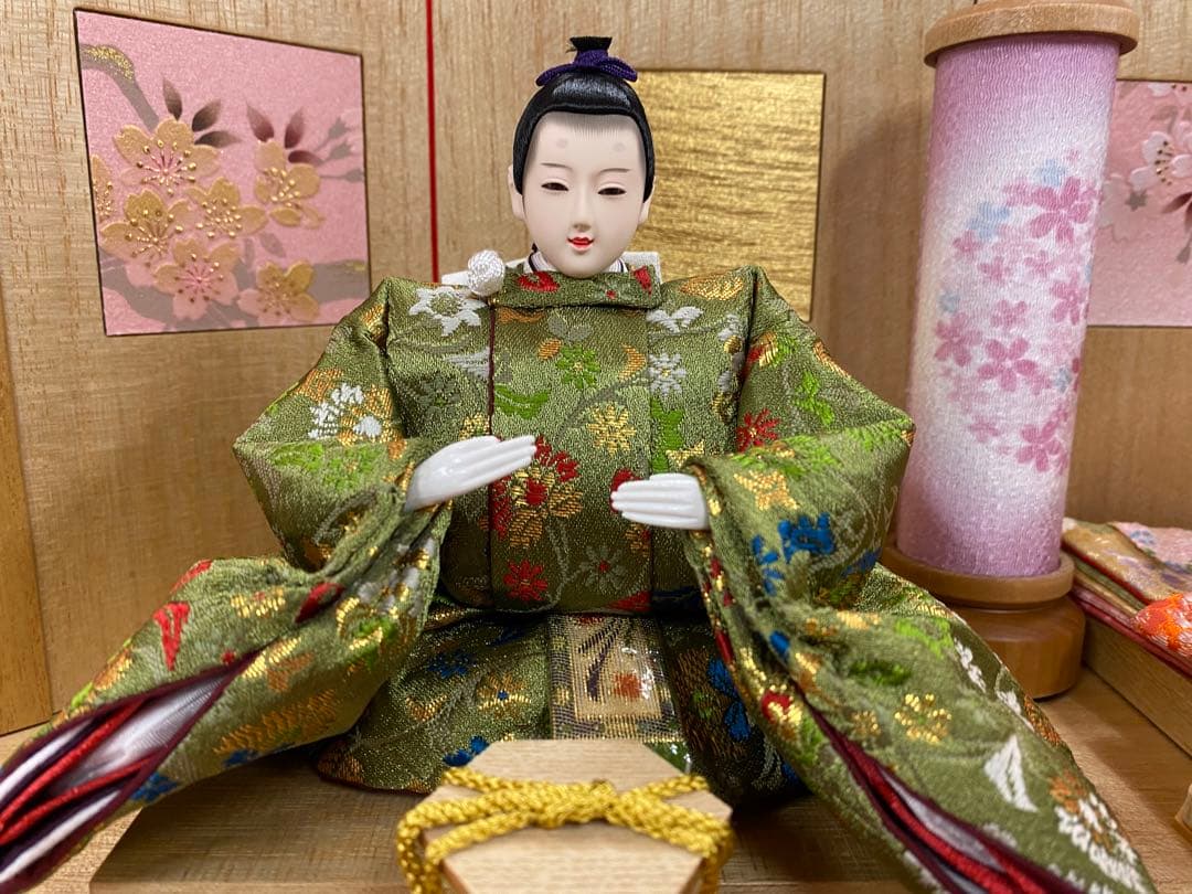 東京久月　五人飾り収納用三段セット・白木・間口約５０×奥行約５０×高さ約５９㎝