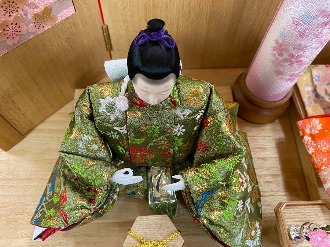 東京久月　五人飾り収納用三段セット・白木・間口約５０×奥行約５０×高さ約５９㎝