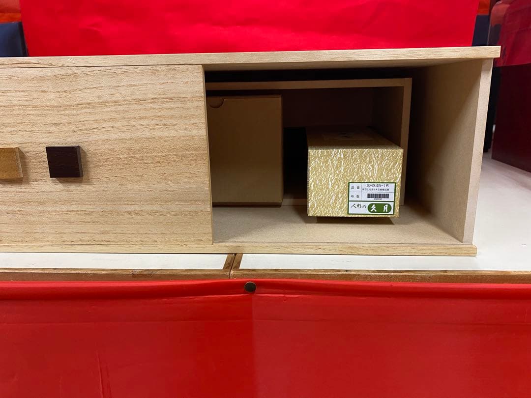 東京久月　五人飾り収納用三段セット・白木・間口約５０×奥行約５０×高さ約５９㎝