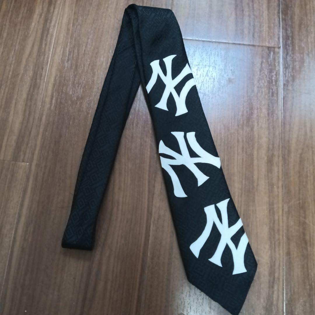 ネクタイ NY ロゴ Cityboy Y2K ブラック 短丈 ヤンキース