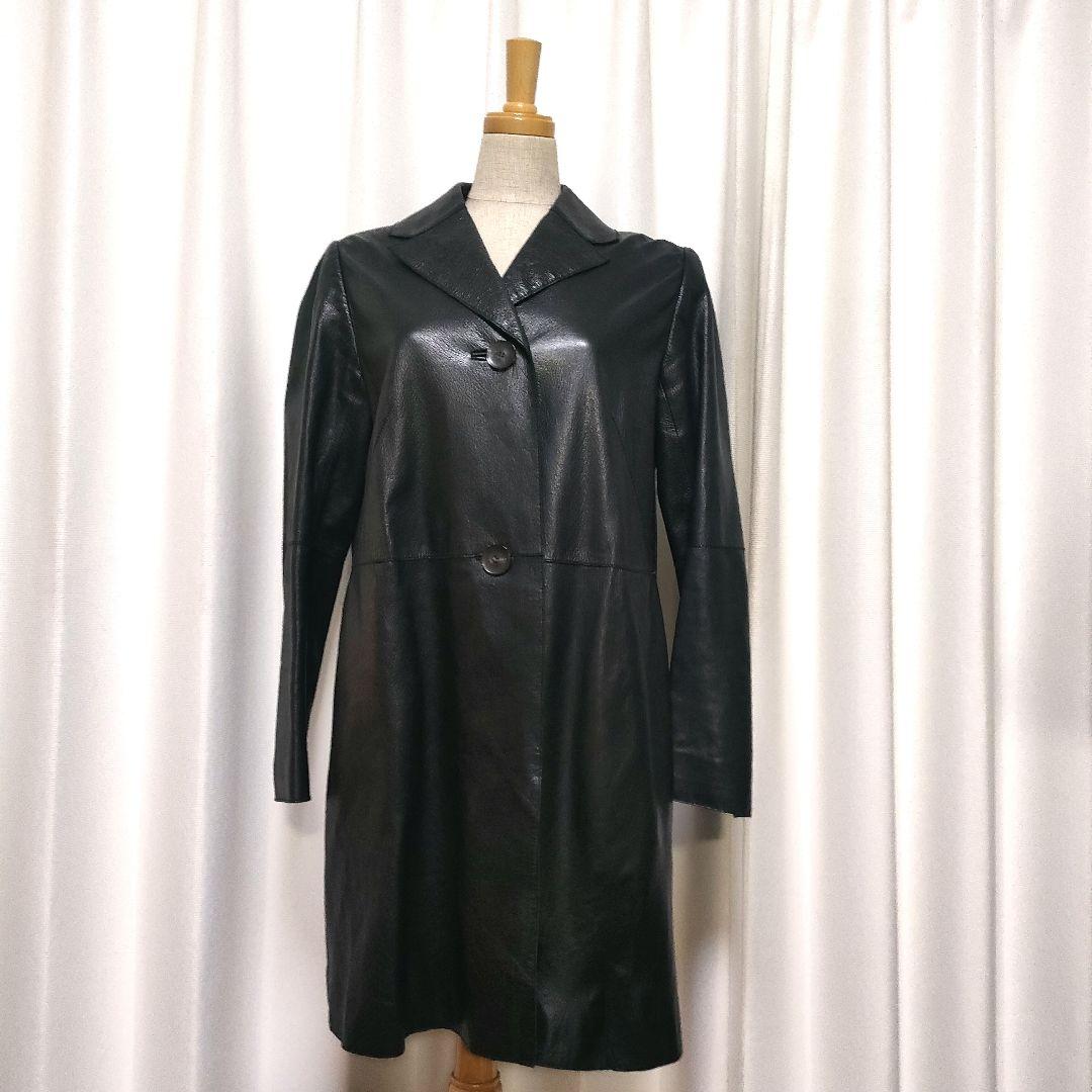 MARLENE DAM マーレンダム レザーコート やぎ革 ゴートレザー
